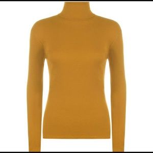 NWT Mustard Yellow Ribbed Turtleneck